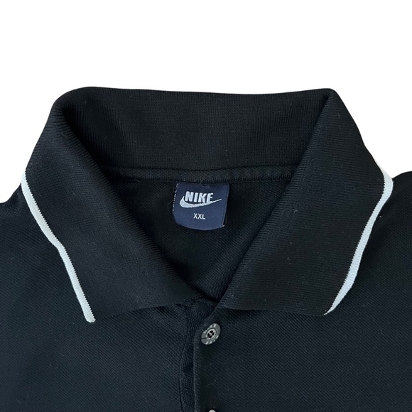 Vtg 90s Nike Embroidered Swoosh Color Block Stripe Polo Mesh Collared Shirt XXL - Picture 4 of 8